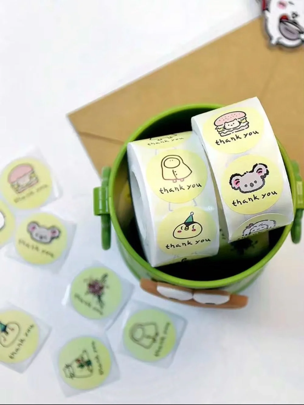 Cute Thank You Stickers 1 Inch Roll Small Business Packaging